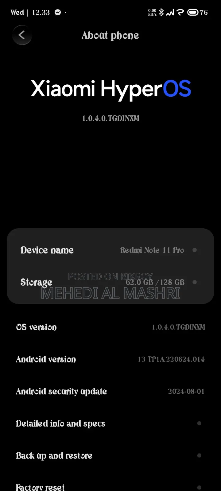 Xiaomi Redmi Note 11 Pro 128 GB Blue
