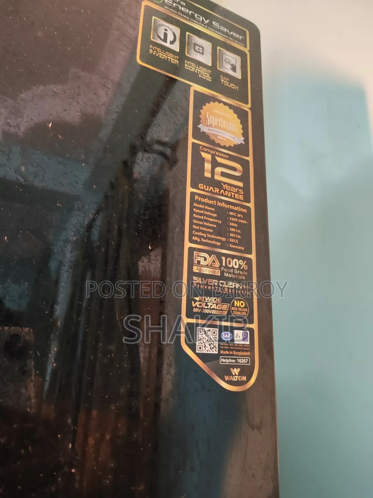 Like-new Walton Inverter Fridge (380 Liters) with 1-year warranty!
