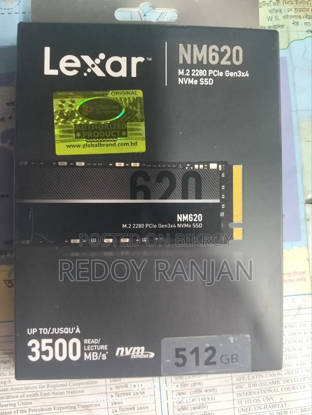 Lexar Nm620 512gb M.2 Nvme SSD (Intact)