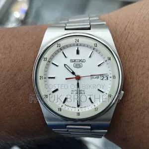 Seiko 5 Automatic 21 Jewels Men's Watch - White Dial With Lume
