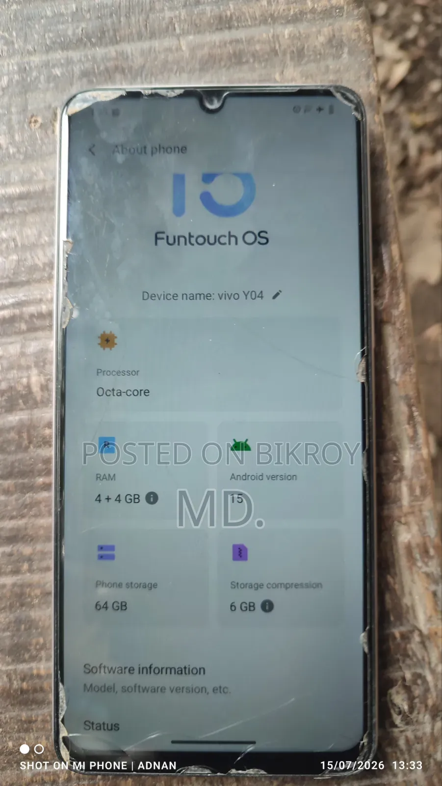 Vivo Y04 64 GB Gold