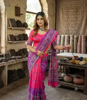 Premium Parsha Saree (With Matching Blouse Piece)