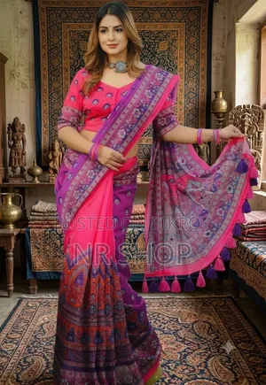 Premium Parsha Saree (With Matching Blouse Piece)