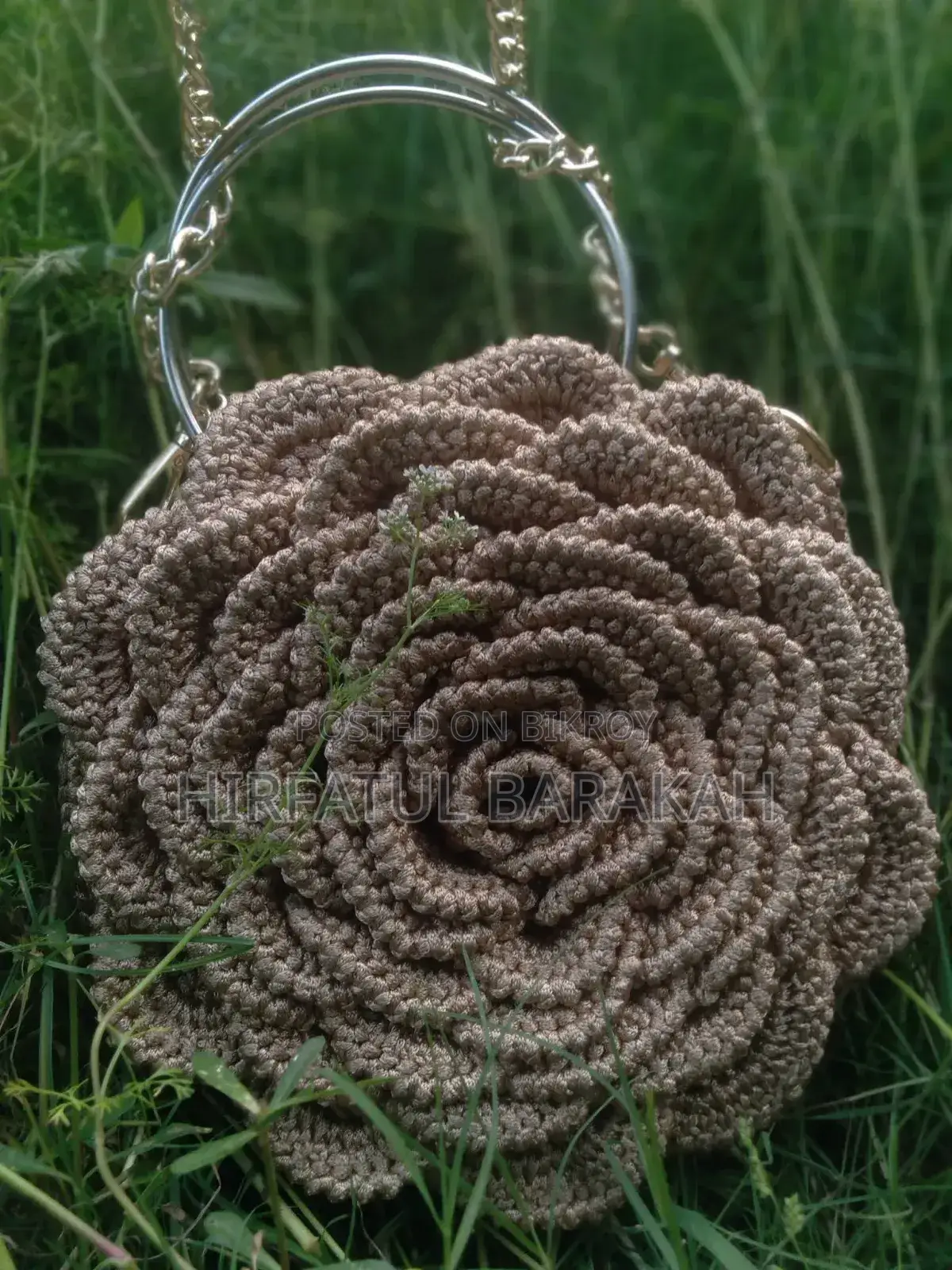 Crochet 3d Rose Flower Bag