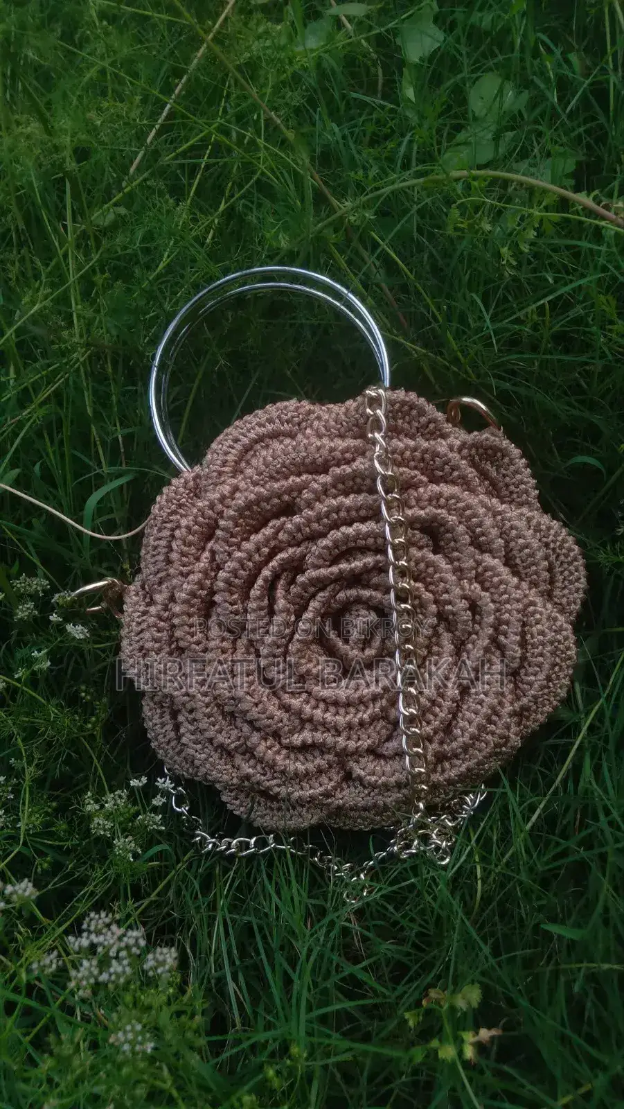 Crochet 3d Rose Flower Bag