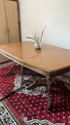 Shegun Wood Dining Table-Good Condition, Solid Wood, Well Maintained