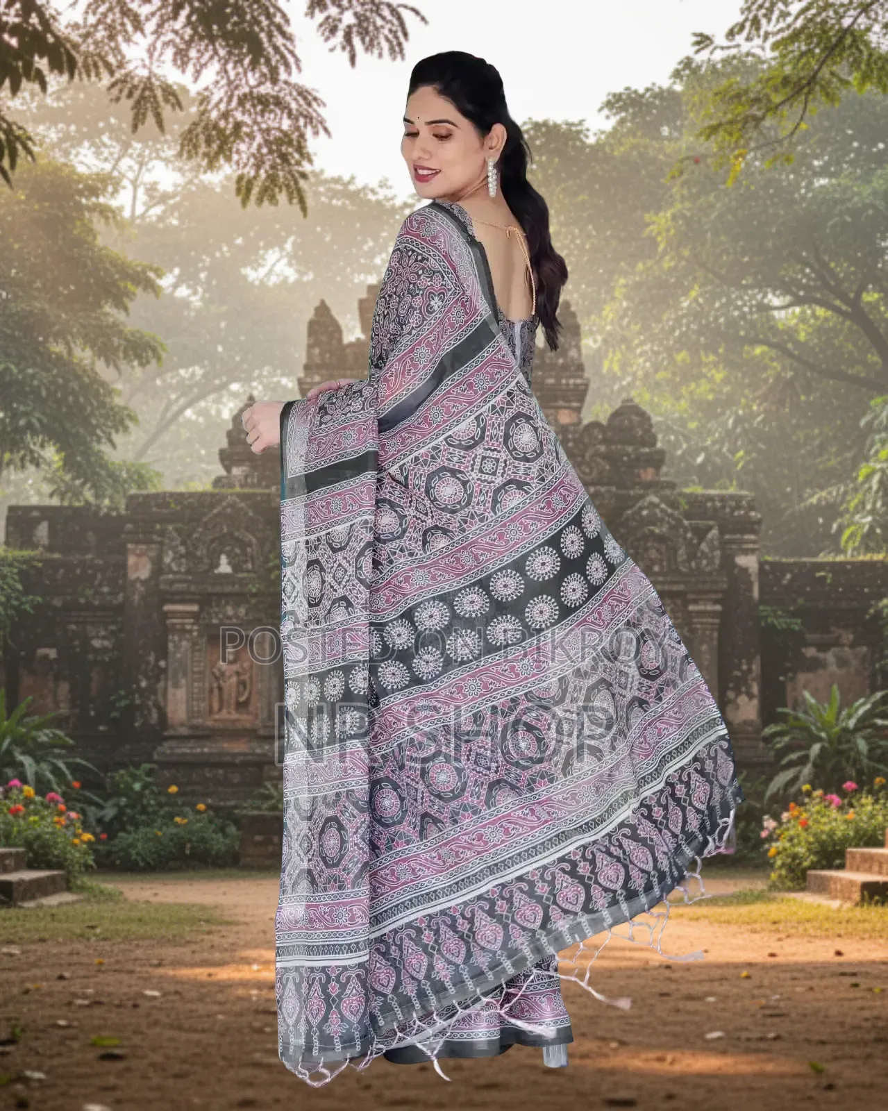 Digital Elegance Chanduri Silk Saree