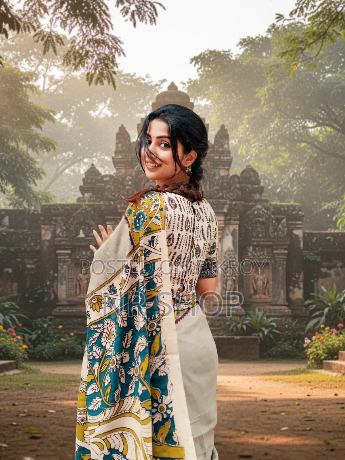Digital Elegance Chanduri Silk Saree