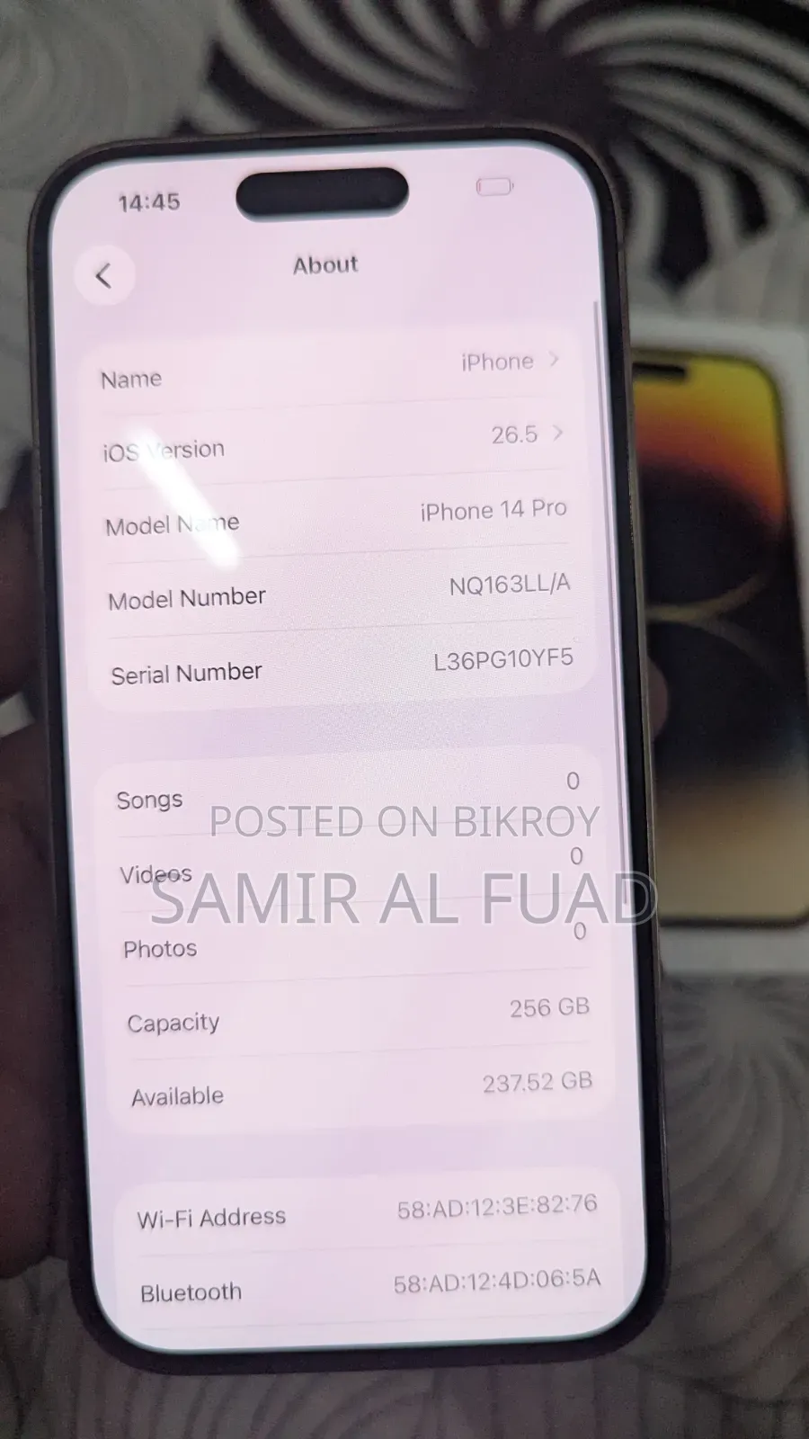 অ্যাপল আইফোন ১৪ প্রো ২৫৬ জিবি গোল্ড