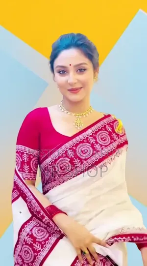Premium Skin Print Half Silk Saree (With Matching Blouse Piece)