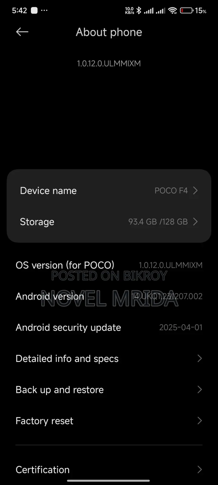 Xiaomi Poco F4 128 GB Blue