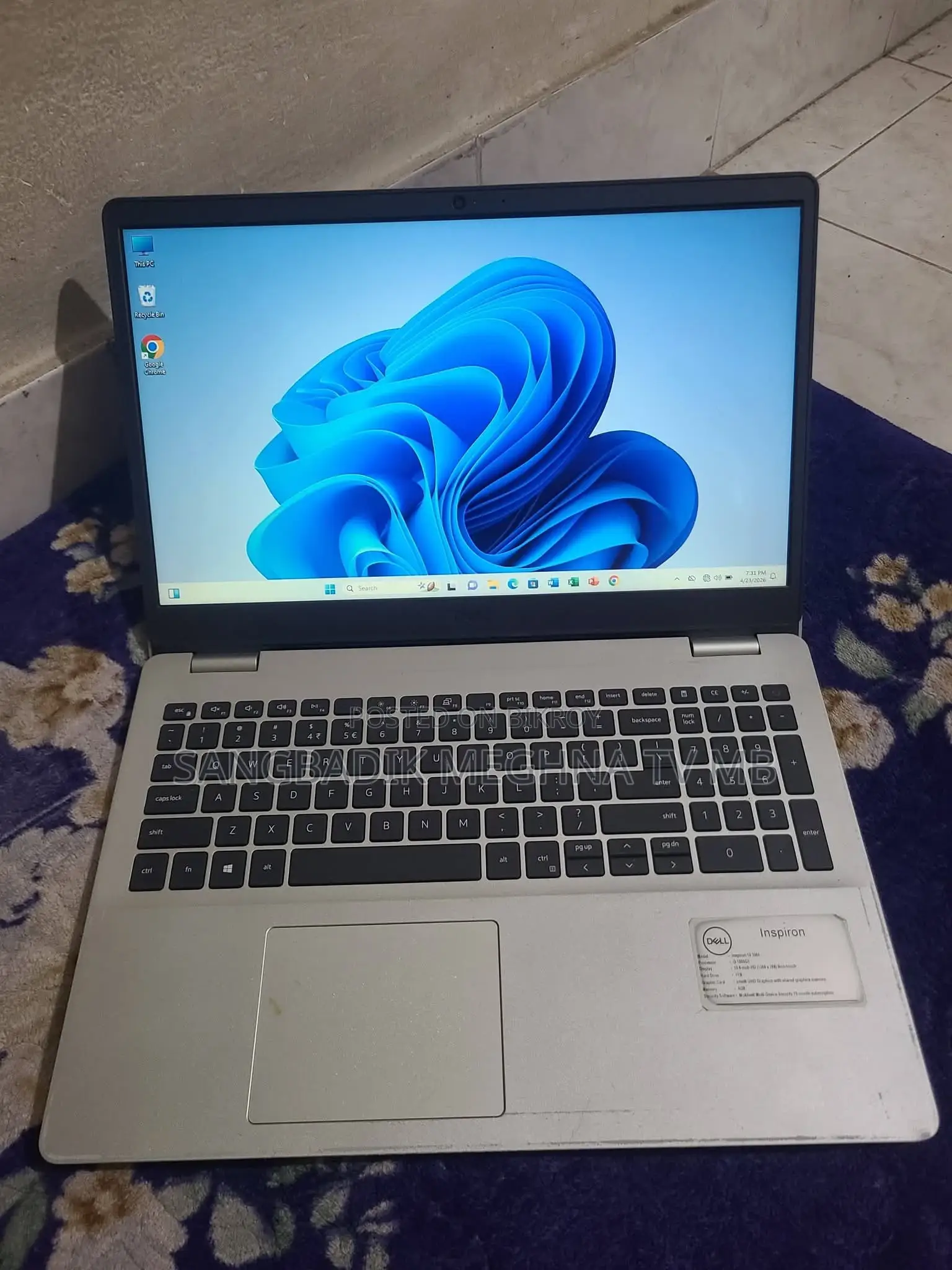 Laptop Dell 4GB Intel SSD 500GB