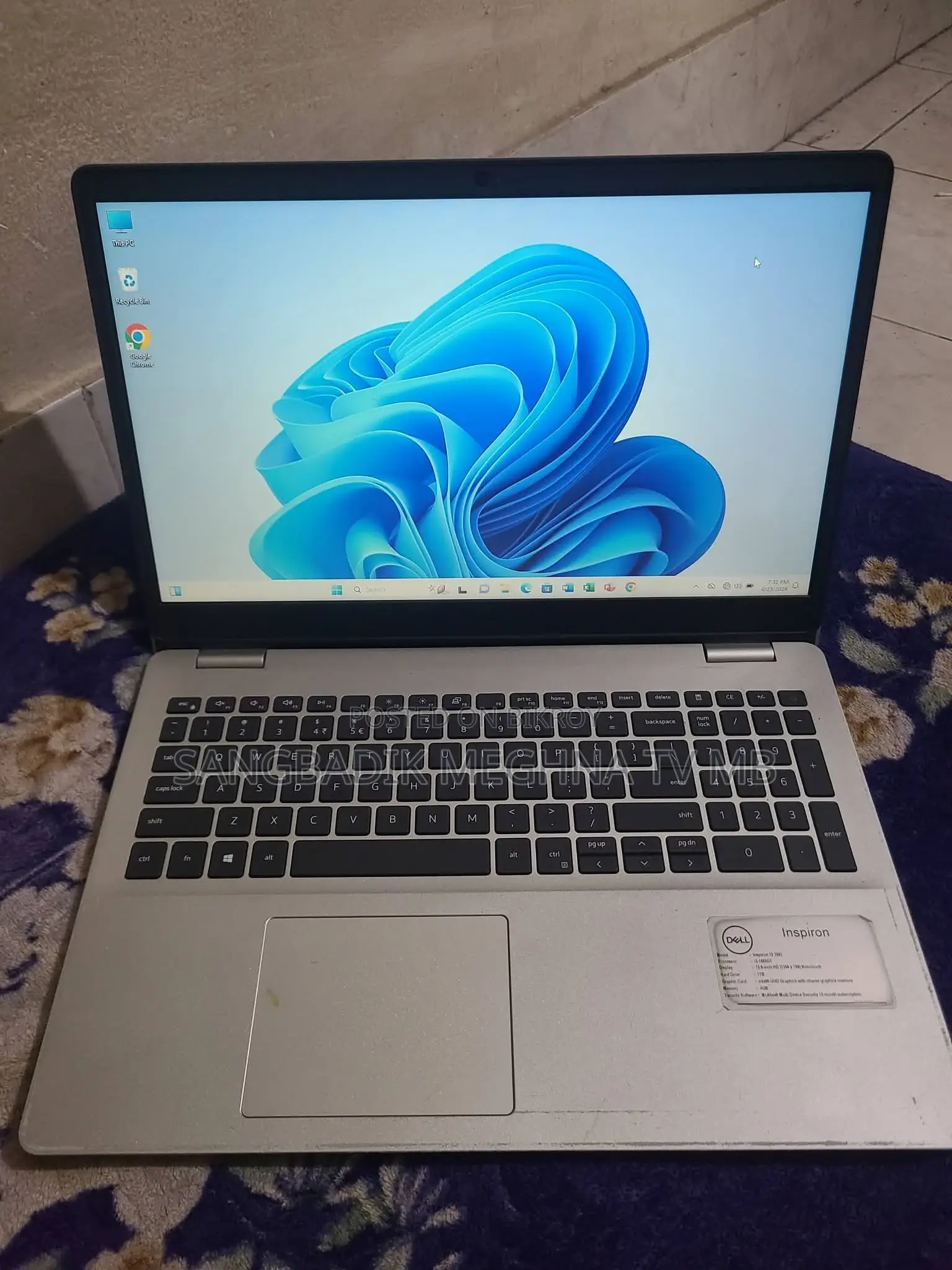 Laptop Dell 4GB Intel SSD 500GB