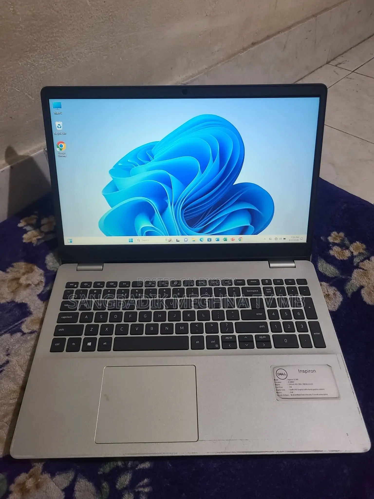 Laptop Dell 4GB Intel SSD 500GB