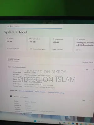 Desktop Computer 8GB AMD Ryzen 5 SSD 128GB