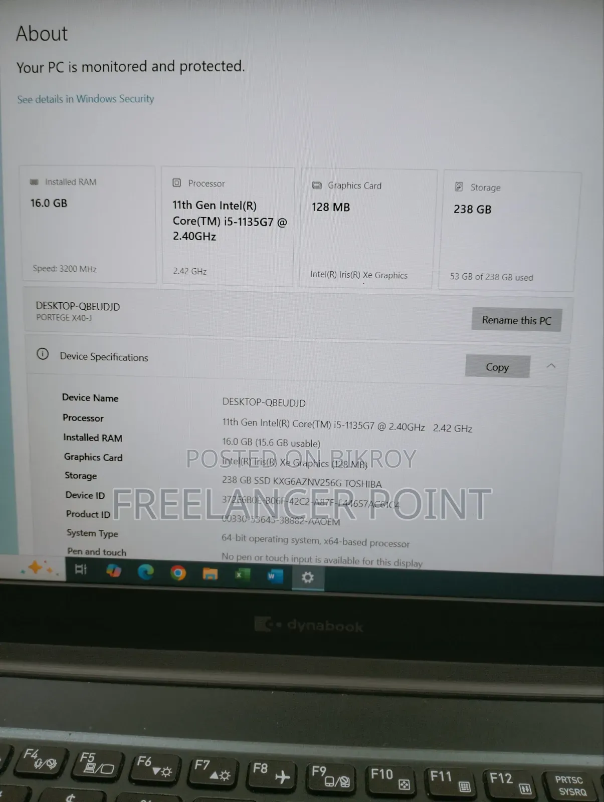 Laptop Toshiba Dynabook R634/M 16GB Intel Core I5 SSD 256GB
