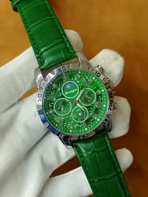 Poedagar Green Dial Premium Men's Wrist Watch | Luxury Leather Strap