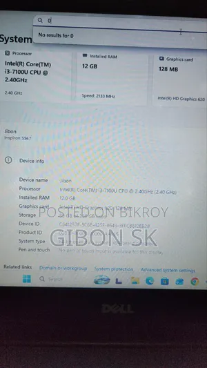 Laptop Dell Inspiron 15 5567 12GB Intel Core I3 SSD 256GB