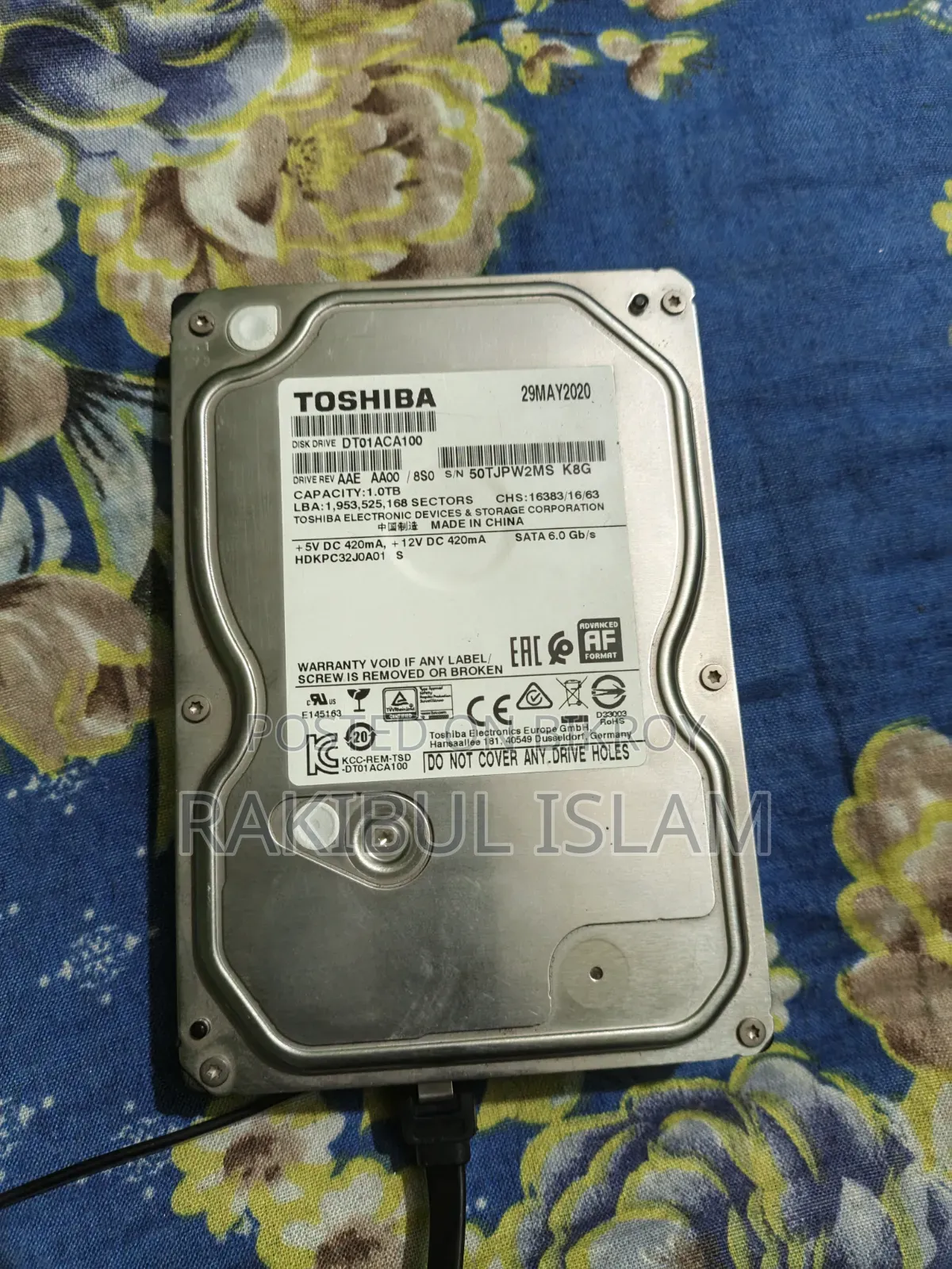 Toshiba 1TB Hard Disk for Sale