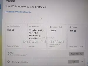 ল্যাপটপ ASUS Zenbook 14 8GB Intel Core I7 SSD 500GB