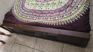 Urgent Sale: Solid MDF Semi-Double Bed (5'x7') – Used Condition