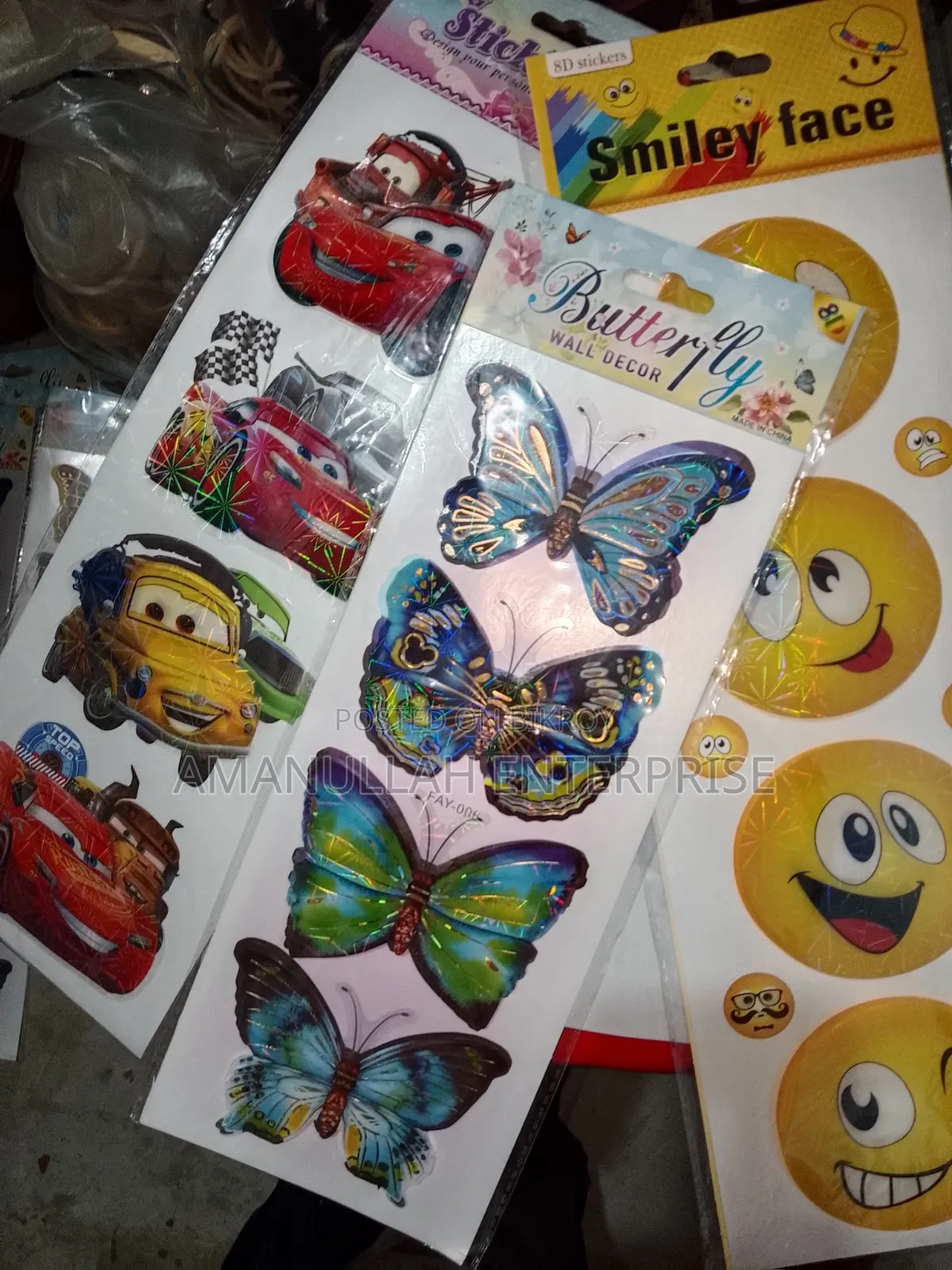 Kids 3D Sticker Pack | Disney Cars, Butterflies Emojis Set