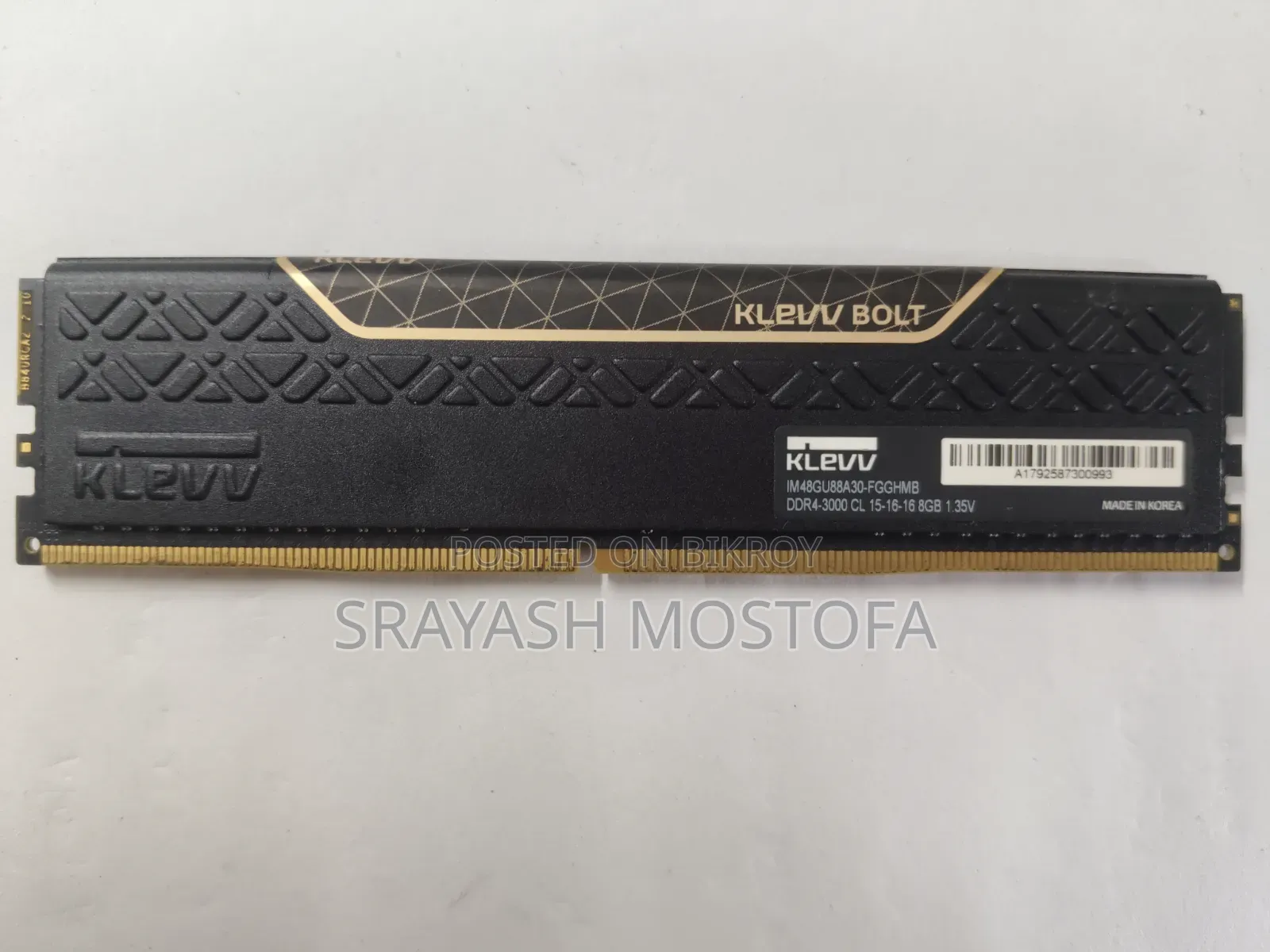 Klevv Bolt Dd4 8gb Desktop Ram 3000 MHZ