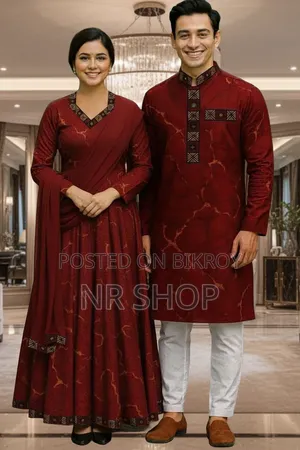 ঈদ স্পেশাল কাপল পাঞ্জাবি থ্রি-পিস কম্বো