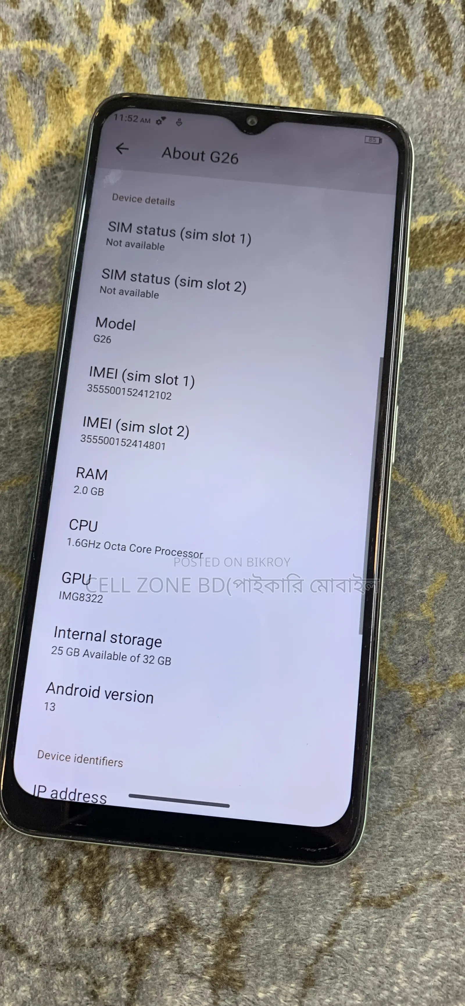 Symphony G26 32 GB Green