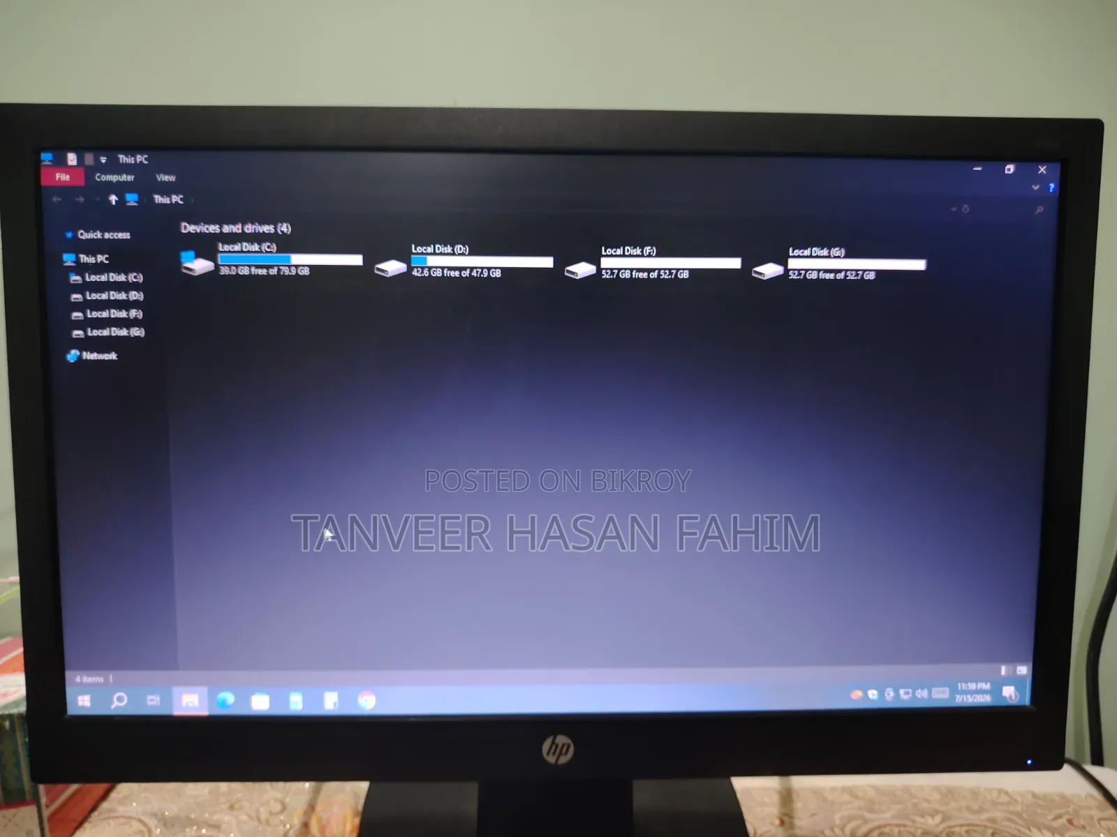 ডেস্কটপ কম্পিউটার এইচপি এলিটডেস্ক ৮০০ জি৪ ৪জিবি ইন্টেল কোর আই৭ এসএসডি ২৫৬জিবি