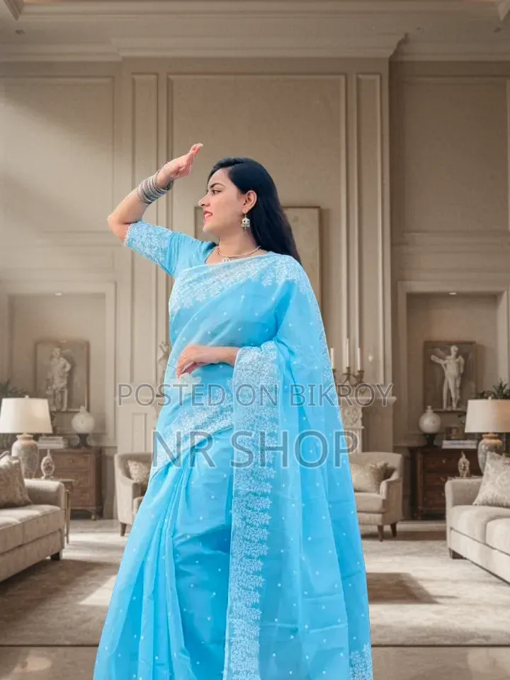 Premium Half Silk Block Print Saree