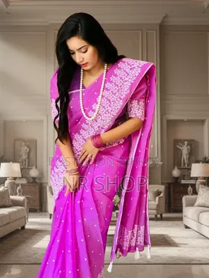 Premium Half Silk Block Print Saree