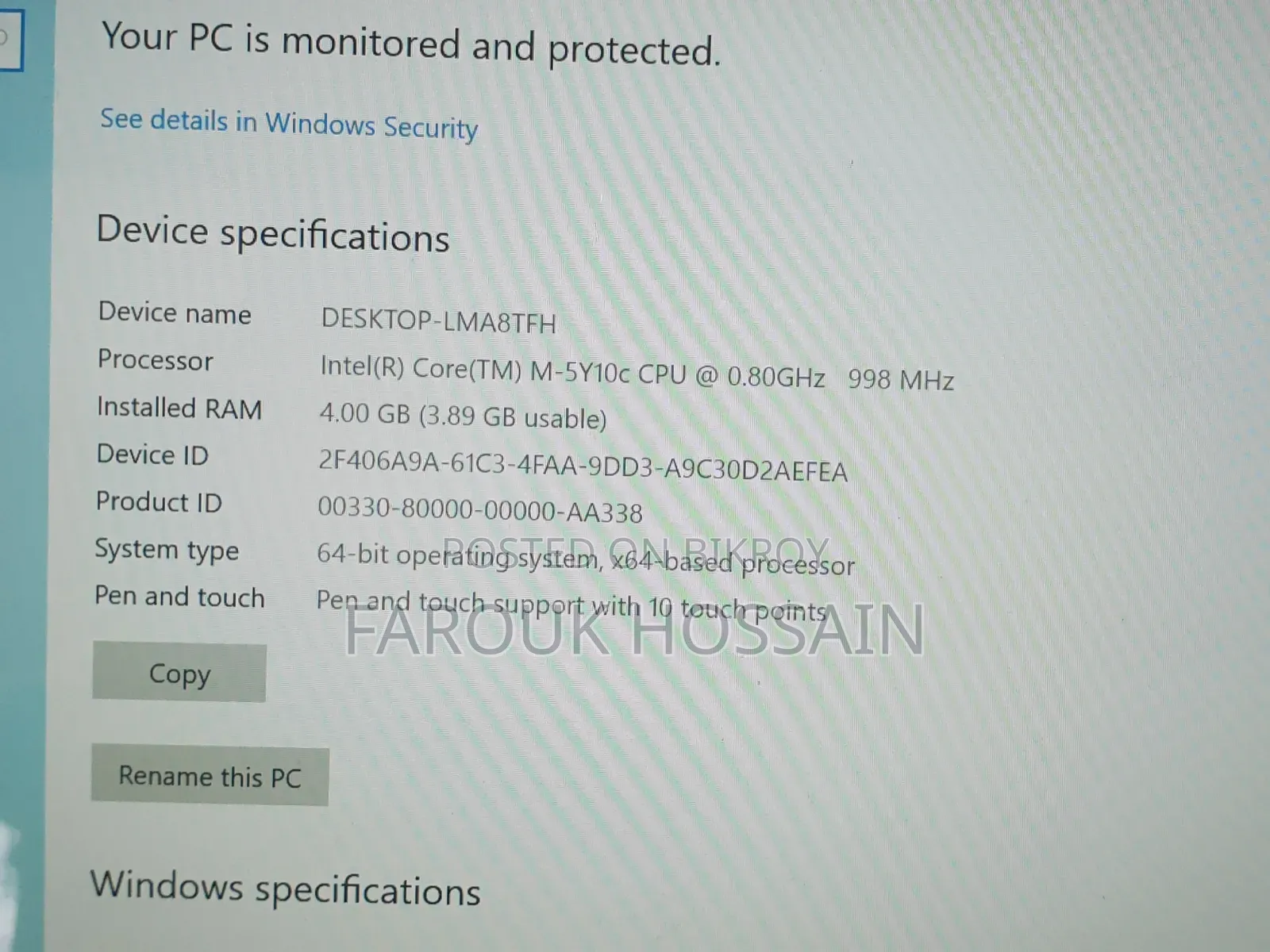 Laptop Dell 4gb SSD 128gb