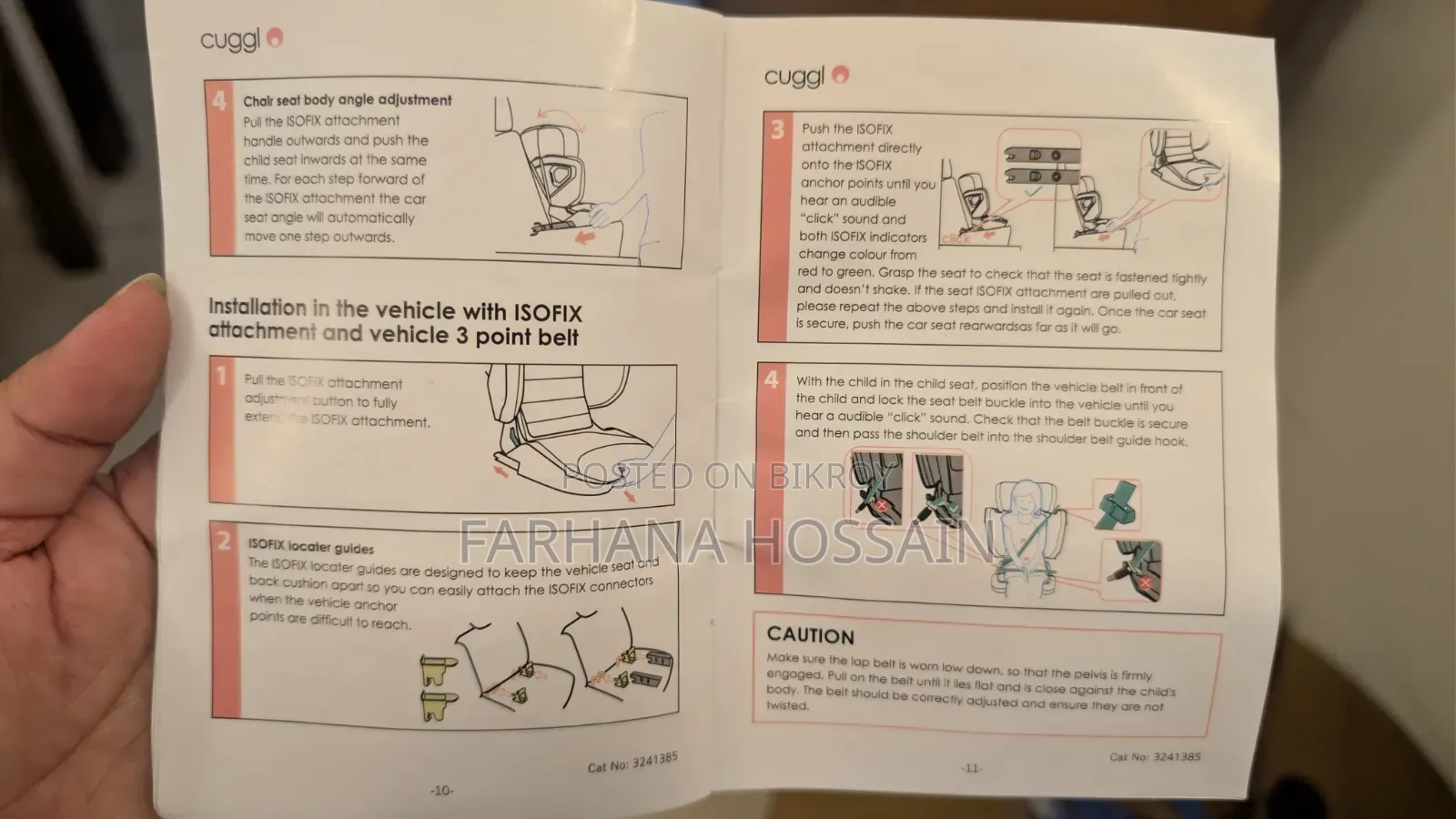 Baby Car Seat: Cuggl Isofix Foldable Car Seat