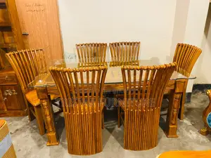 সেগুন কাঠের তৌরি ময়ূর ডিজাইন ডাইনিং সেট