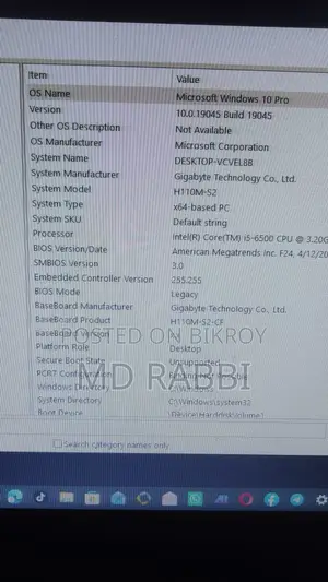 Gigabyte GA-H110MSTX-HD3-ZK 8GB Intel Core I5 SSD 128GB