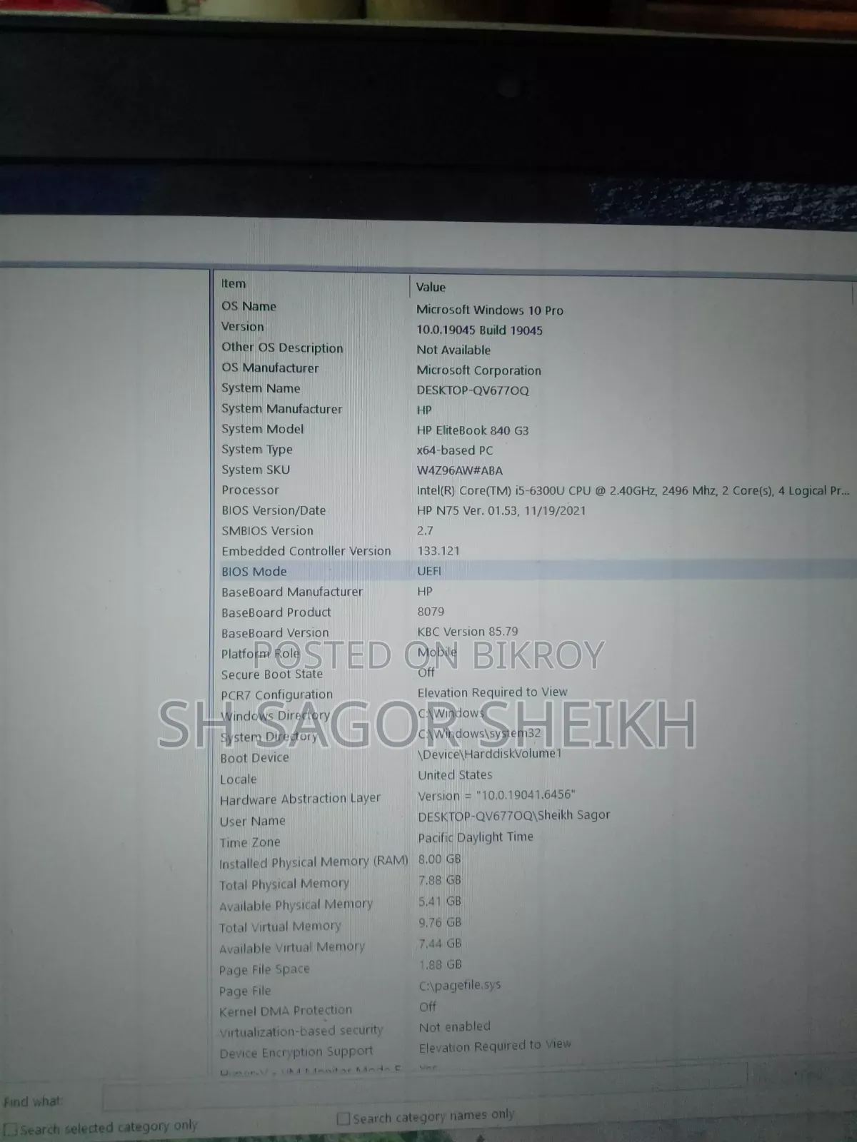 Laptop HP EliteBook 840 G3 8GB Intel Core I5 SSD 256GB
