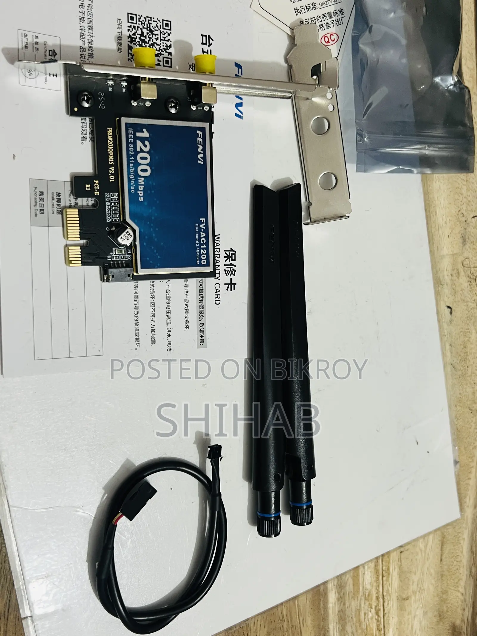PCI E Wi-Fi Bluetooth CARD Fenvi 1200 MBPS 2.4/5 GHz