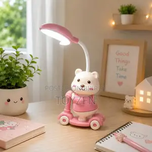 Cute Rechargeable LED Desk Lamp | Portable Bedside Study Light