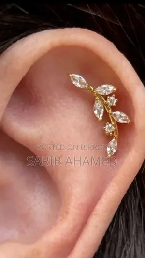 Leaf Crystal Ear Cuff