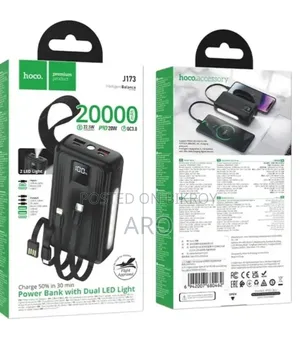 Hoco J173 Jingyao 22.5W + PD20W 20000mAh Power Bank With 4 Built-I