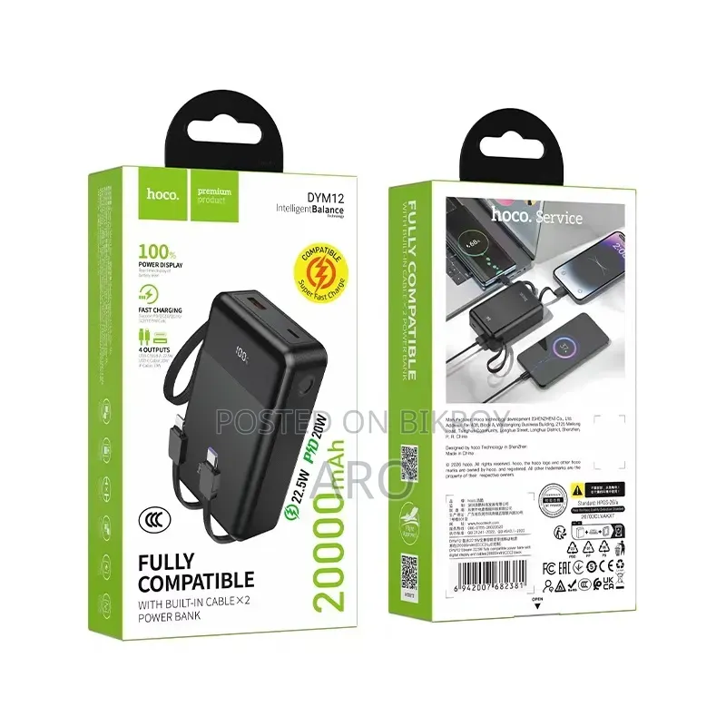 Hoco DYM12 22.5W Fully Compatible 20000mAh Power Bank