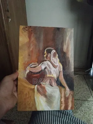 ১২ বাই ৮ ইঞ্চি ক্যানভাসে নারীর প্রতিকৃতি অ্যাক্রিলিক পেইন্টিং
