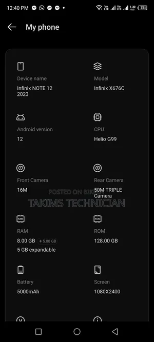 Infinix Note 12 (2023) 128 GB Blue