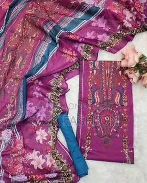 Cotton Unstitched Three-Piece and Chiffon Georgette Dupatta.