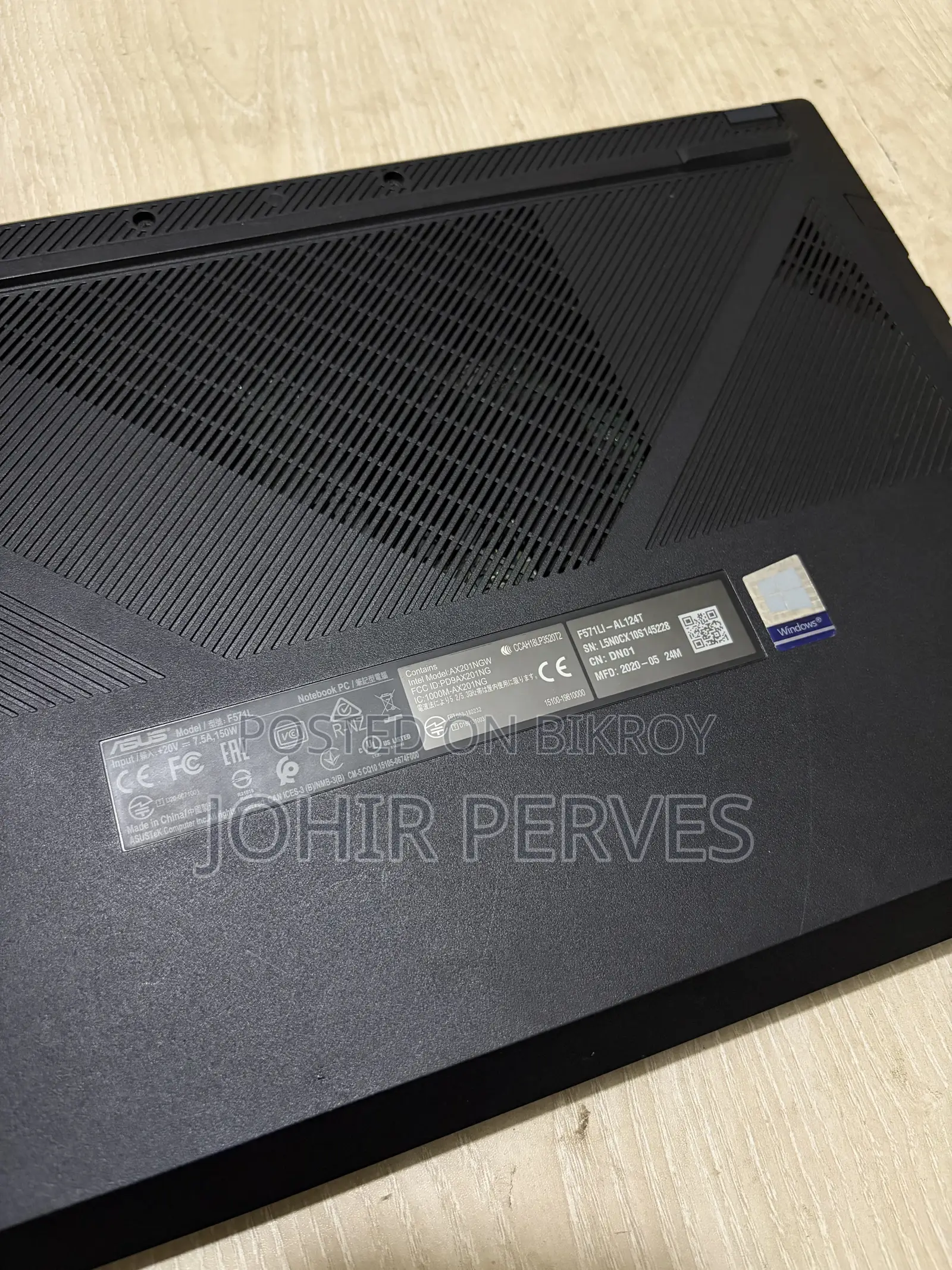 Laptop Asus Vivobook 15 8GB Intel Core i5 HDD+SSD 1T