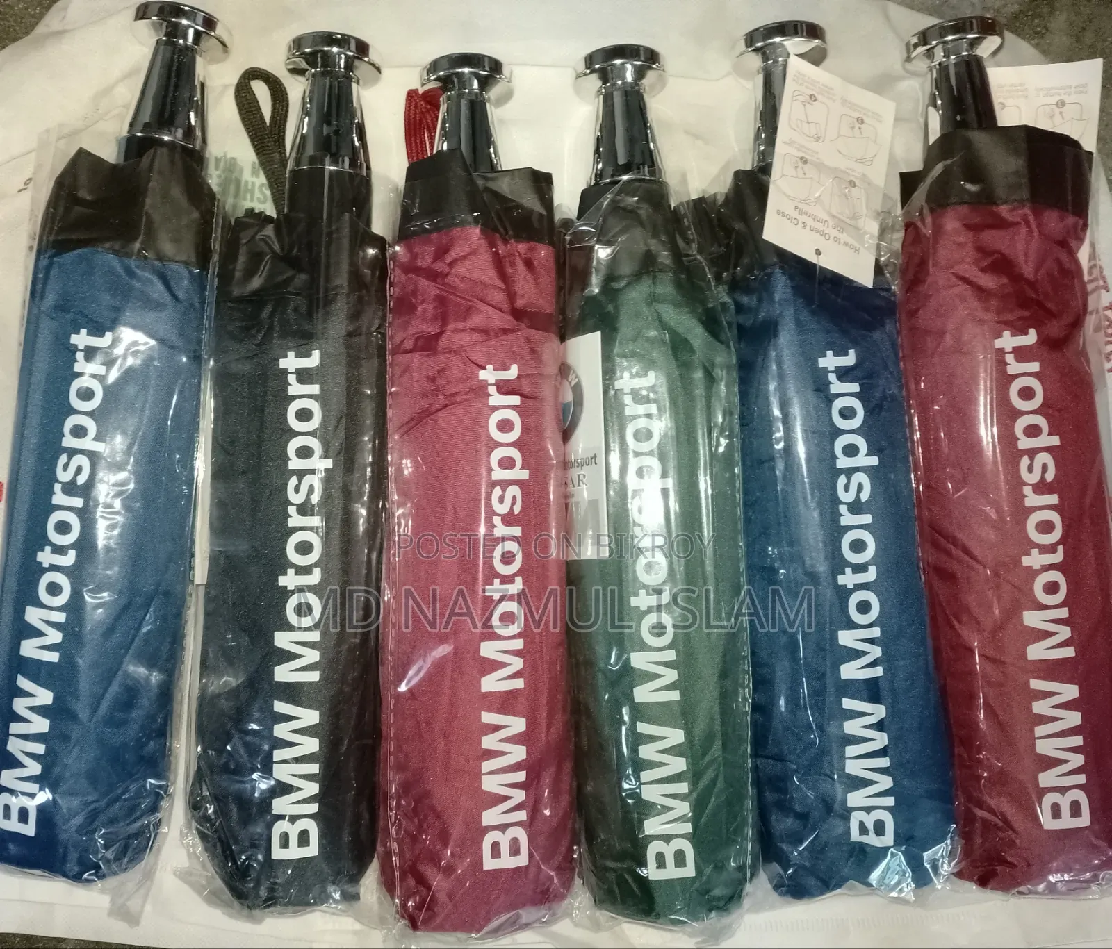 BMW Motorsport Premium 12-Ribs Automatic Folding Umbrella