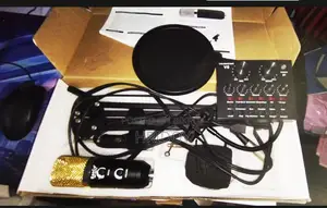 BM-100FX Condenser Microphone and Live Sound Card V8