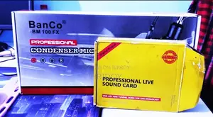 BM-100FX Condenser Microphone and Live Sound Card V8