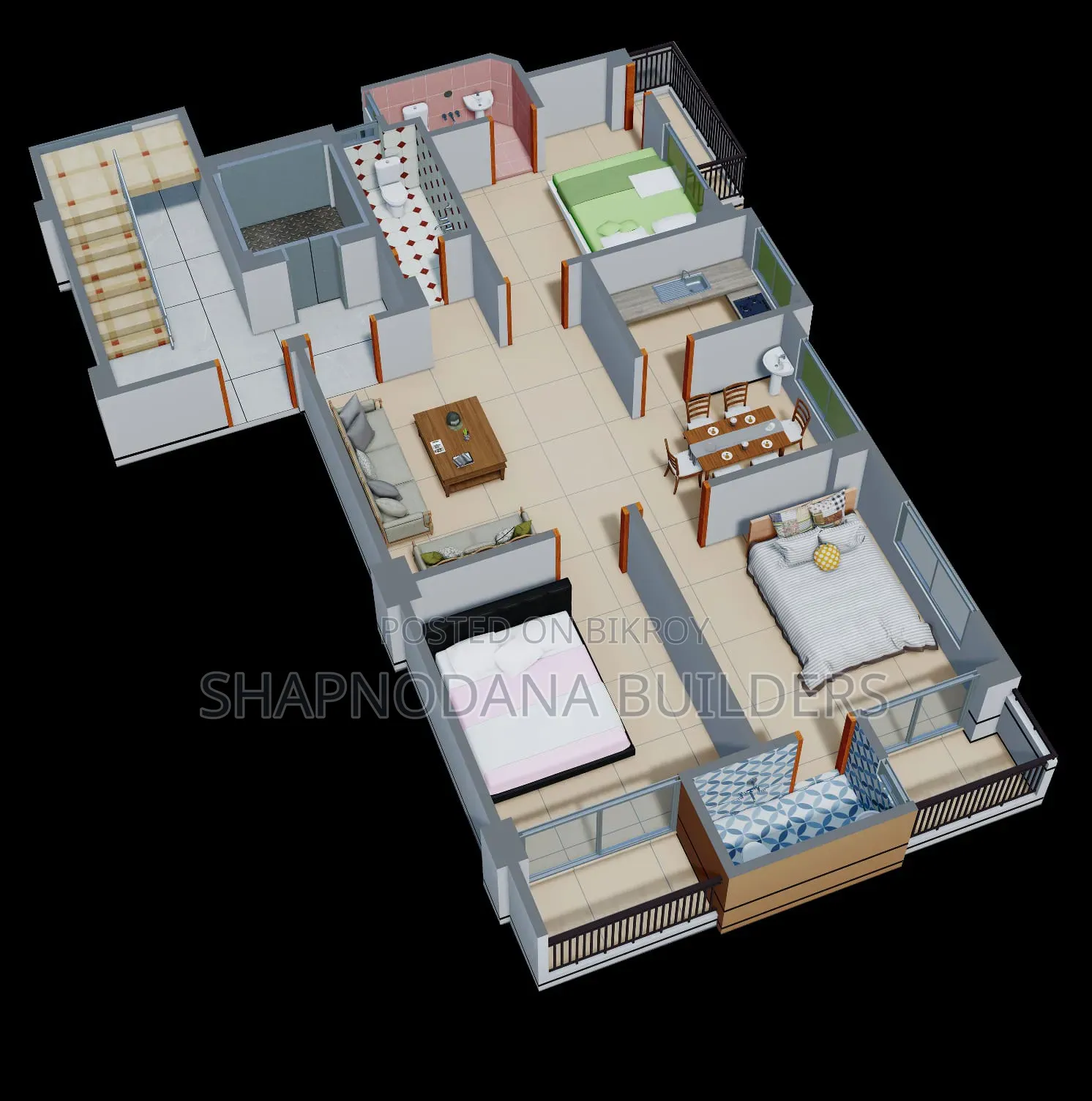 3 Bedroom Flat Sell in Mohammadpur